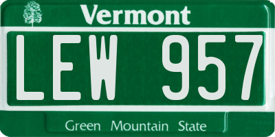 VT license plate LEW957