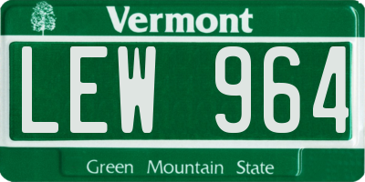 VT license plate LEW964