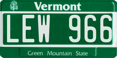 VT license plate LEW966