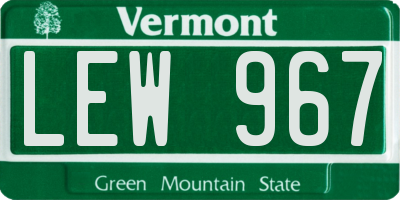 VT license plate LEW967