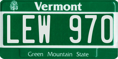 VT license plate LEW970