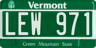 VT license plate LEW971