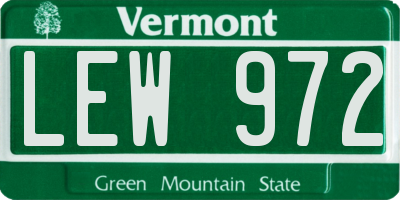 VT license plate LEW972