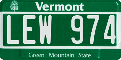 VT license plate LEW974