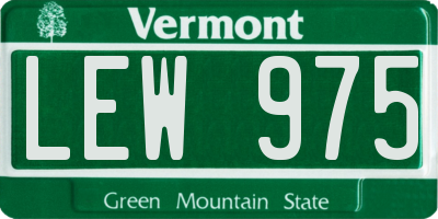 VT license plate LEW975