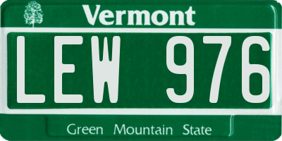 VT license plate LEW976