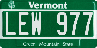 VT license plate LEW977