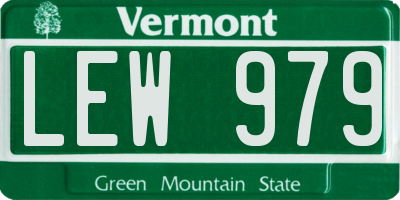 VT license plate LEW979