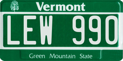 VT license plate LEW990
