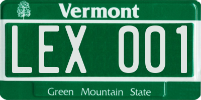 VT license plate LEX001