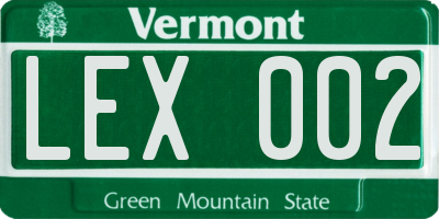 VT license plate LEX002