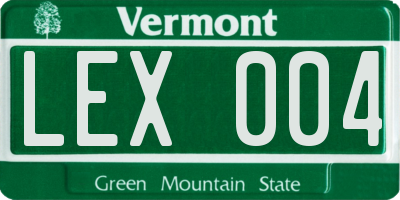VT license plate LEX004