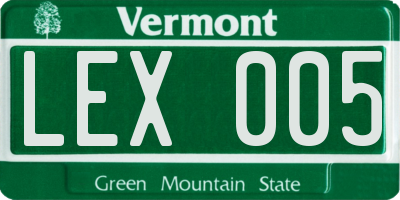VT license plate LEX005