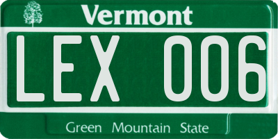 VT license plate LEX006
