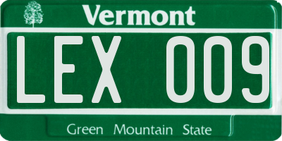 VT license plate LEX009