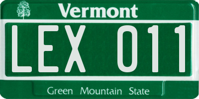 VT license plate LEX011