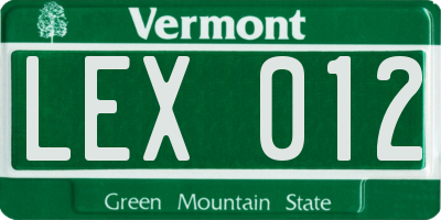 VT license plate LEX012