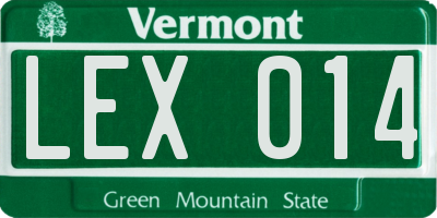 VT license plate LEX014