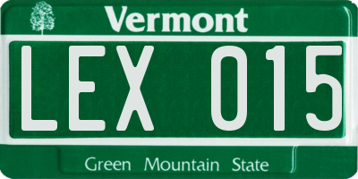 VT license plate LEX015