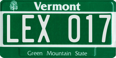 VT license plate LEX017