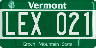 VT license plate LEX021