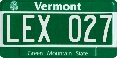 VT license plate LEX027