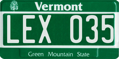 VT license plate LEX035