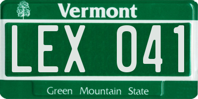 VT license plate LEX041