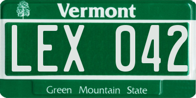 VT license plate LEX042