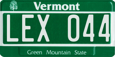 VT license plate LEX044