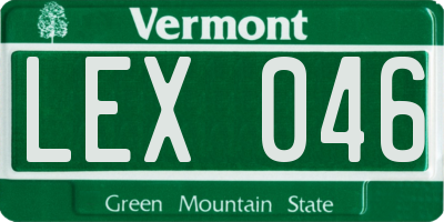 VT license plate LEX046