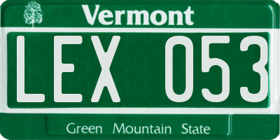VT license plate LEX053
