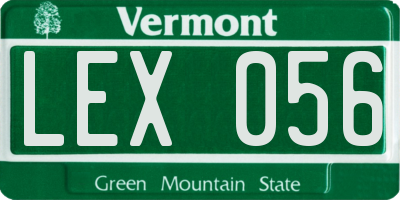 VT license plate LEX056
