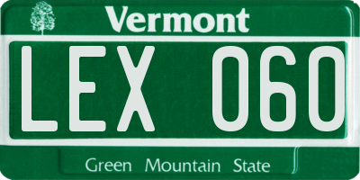 VT license plate LEX060