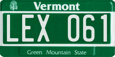 VT license plate LEX061