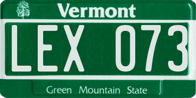 VT license plate LEX073