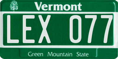 VT license plate LEX077