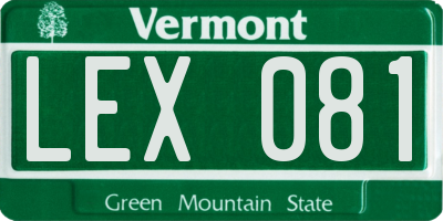 VT license plate LEX081