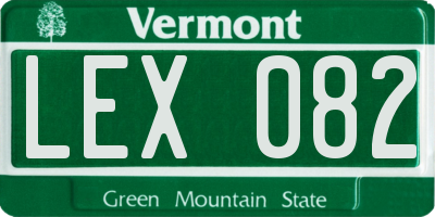VT license plate LEX082
