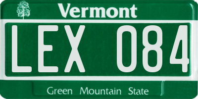 VT license plate LEX084