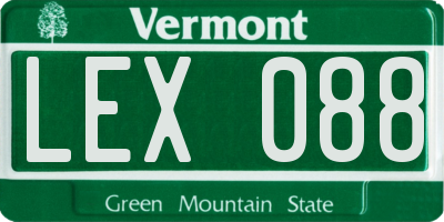 VT license plate LEX088