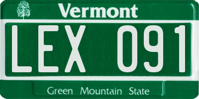 VT license plate LEX091