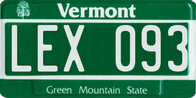 VT license plate LEX093