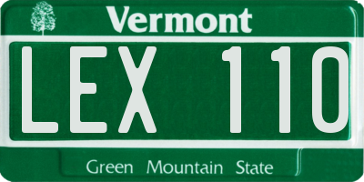 VT license plate LEX110