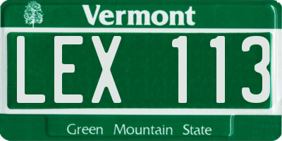 VT license plate LEX113