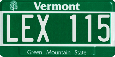VT license plate LEX115