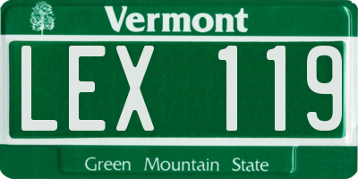 VT license plate LEX119