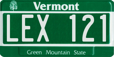 VT license plate LEX121