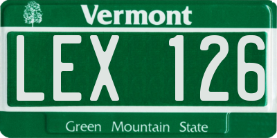 VT license plate LEX126