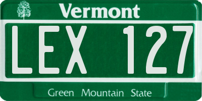 VT license plate LEX127